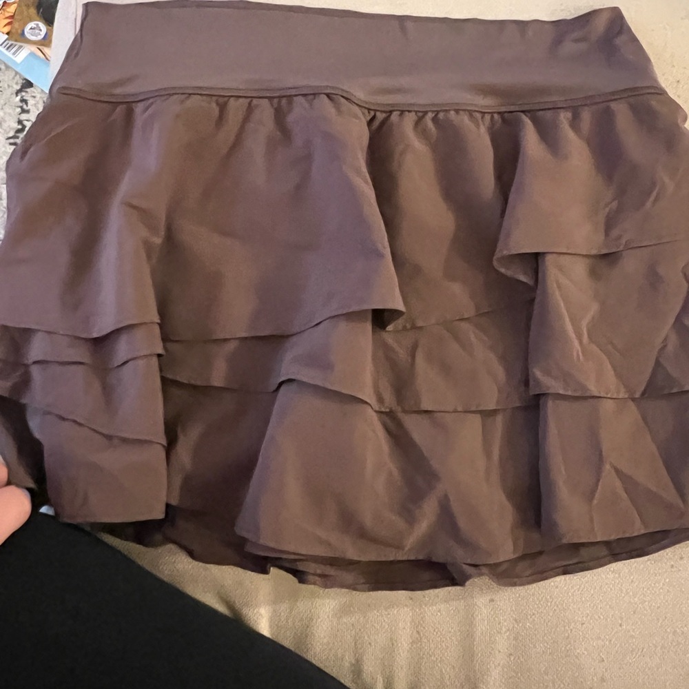 Aerie Chocolate Ruffle Mini Skirt